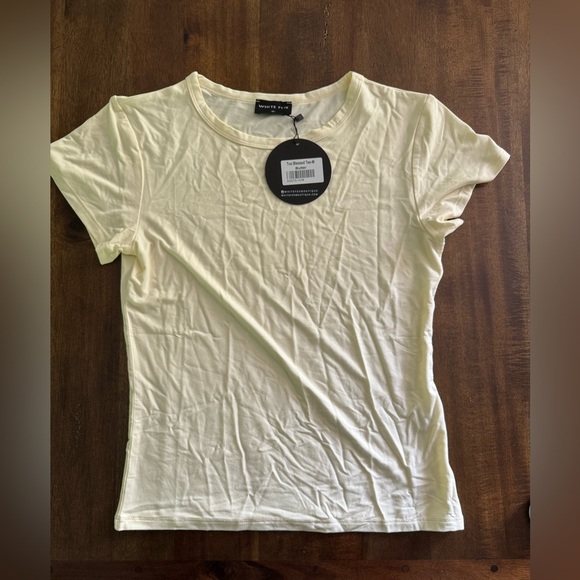 White Fox Boutique the Too Blessed Tee in Butter NWT Size M - Picture 3 of 7